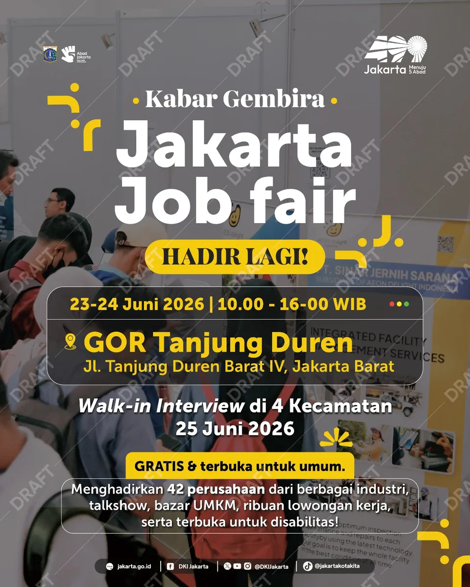 Job Fair Kabupaten Sumedang 2026 (Suku Dinas TKTE Wilayah Kabupaten Sumedang Barat) : 23-24 Juni 2026